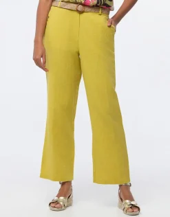 Pantalon lin vert 7/8ème