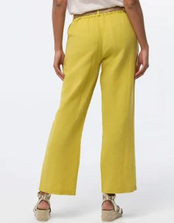 Pantalon lin vert 7/8ème