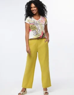 Pantalon lin vert 7/8ème