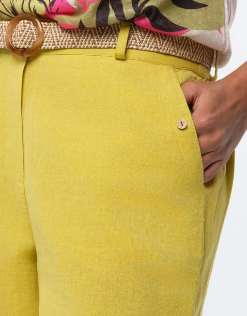 Pantalon lin vert 7/8ème