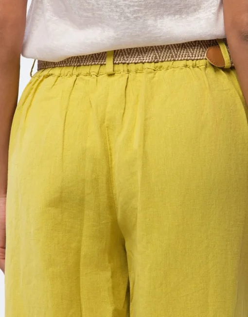 Pantalon lin vert 7/8ème
