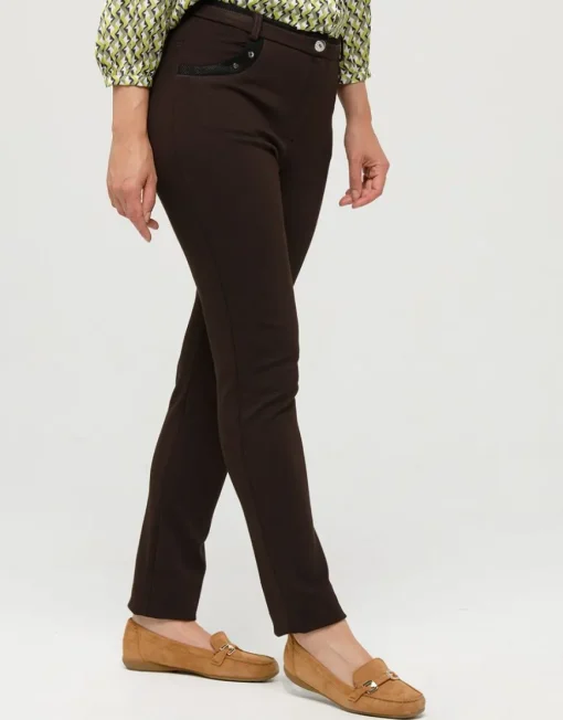 Pantalon slim marron