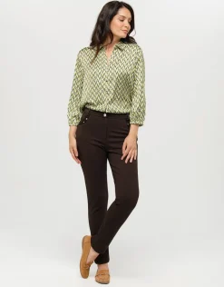Pantalon slim marron