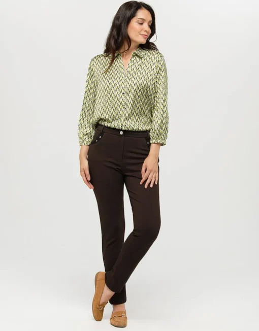Pantalon slim marron