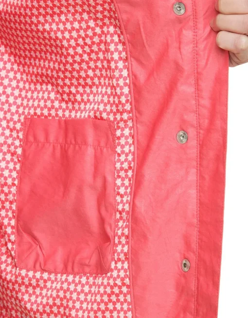 Parka courte rouge corail