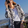 Parka feuillages gris