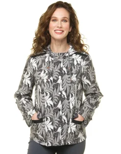 Parka feuillages gris