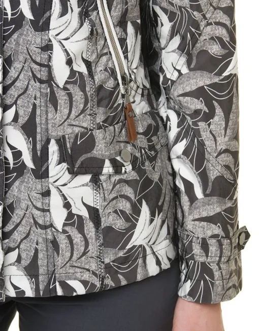 Parka feuillages gris