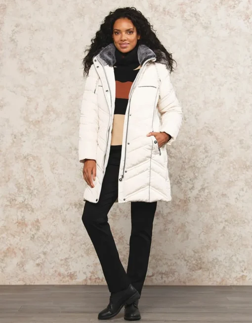 Parka longue écrue