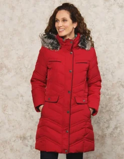 Parka longue rouge