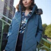 Parkas bleu à capuche