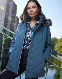 Parkas bleu à capuche
