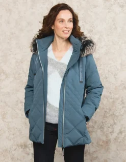 Parkas bleu à capuche