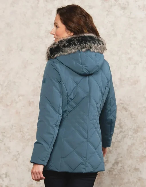 Parkas bleu à capuche