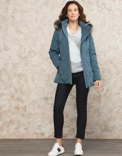 Parkas bleu à capuche