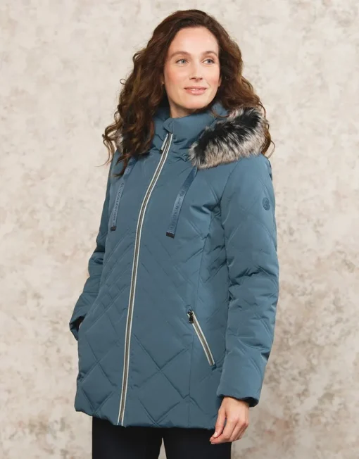 Parkas bleu à capuche