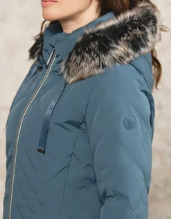 Parkas bleu à capuche