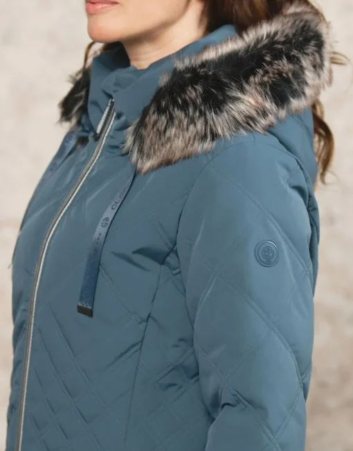Parkas bleu à capuche