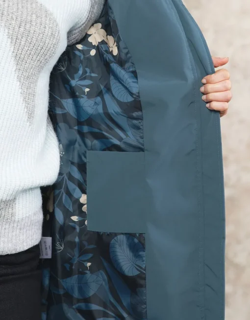 Parkas bleu à capuche