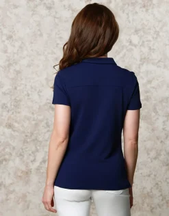 Polo coton bleu marine