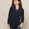 Pull chemisier marine