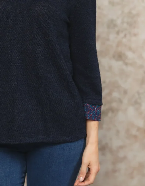 Pull chemisier marine