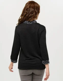 Pull chemisier noir