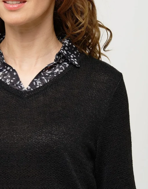 Pull chemisier noir