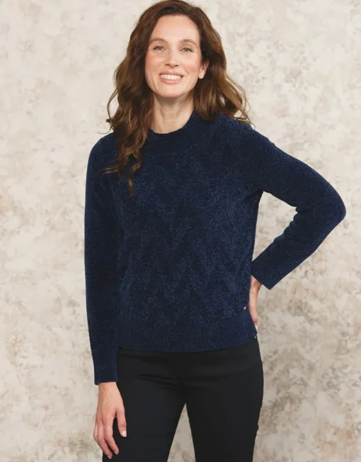 Pull chenille marine