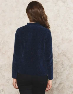 Pull chenille marine