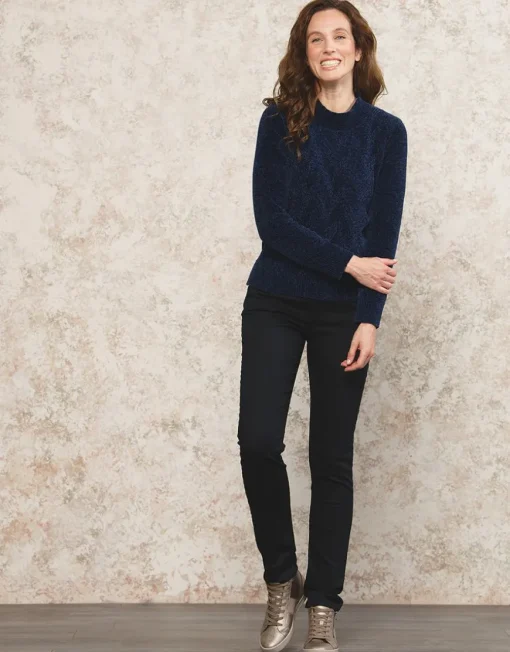 Pull chenille marine