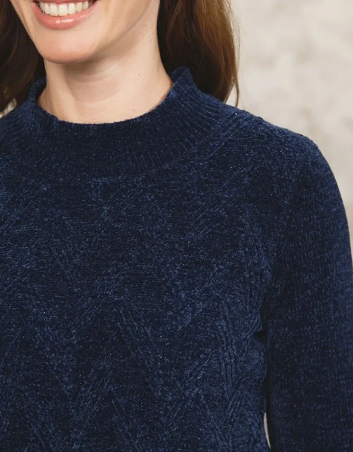 Pull chenille marine