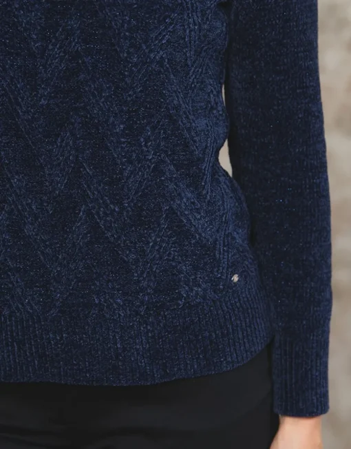Pull chenille marine