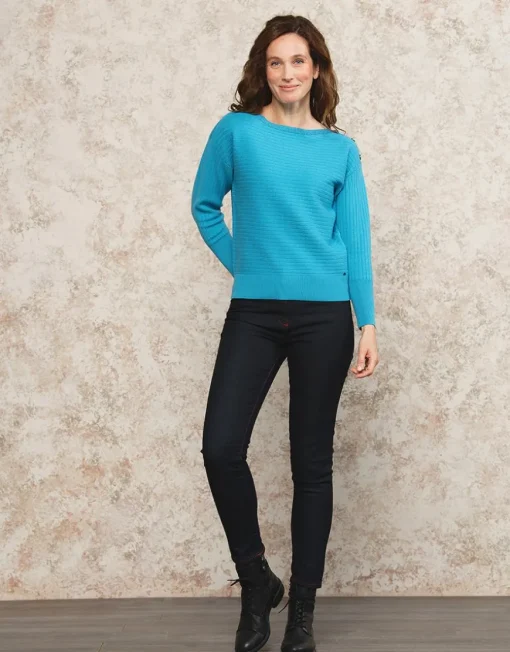 Pull col bateau bleu