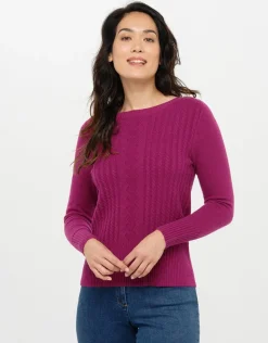 Pull col bateau prune