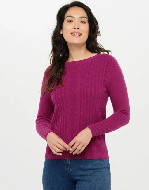 Pull col bateau prune