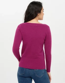 Pull col bateau prune