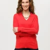 Pull col polo rouge