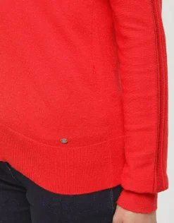 Pull col polo rouge