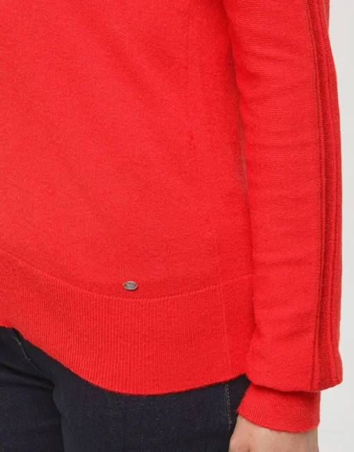 Pull col polo rouge