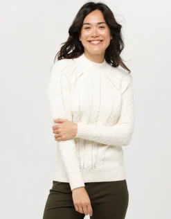 Pull doux écru torsades