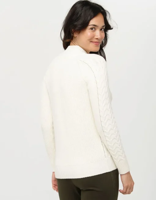 Pull doux écru torsades