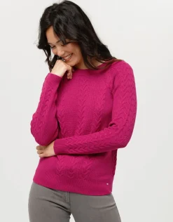 Pull doux prune torsades