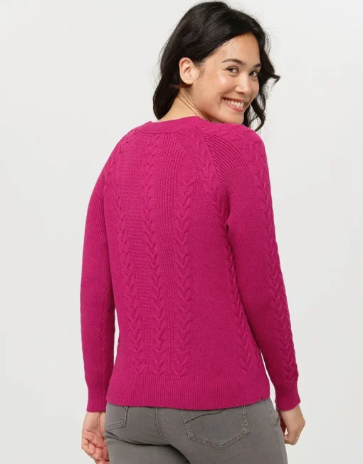 Pull doux prune torsades