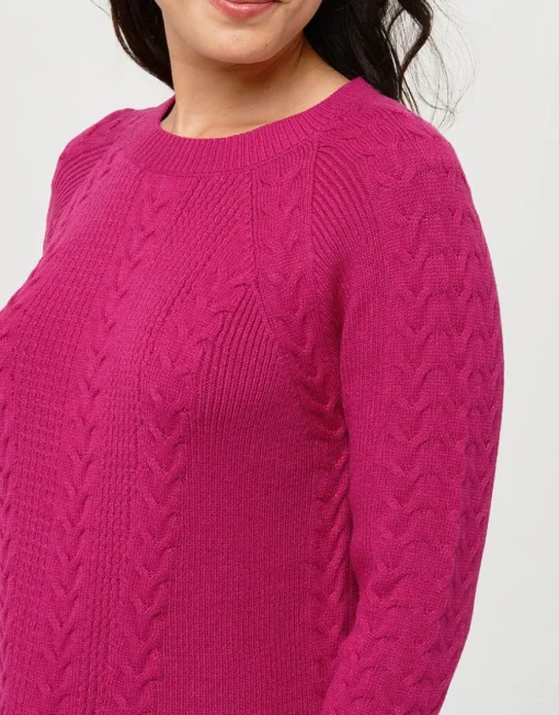 Pull doux prune torsades