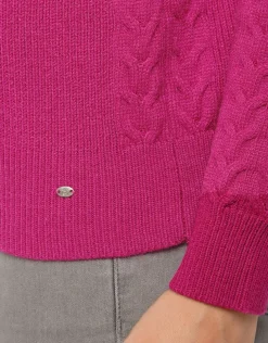 Pull doux prune torsades