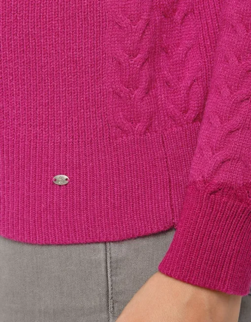 Pull doux prune torsades