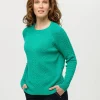 Pull doux vert torsades