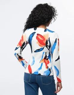 Pull fin imprimé fleuri