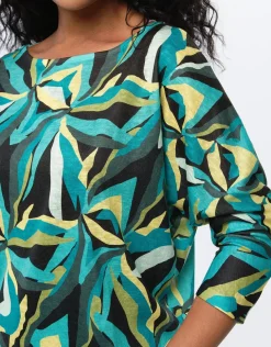 Pull fin imprimé végétal